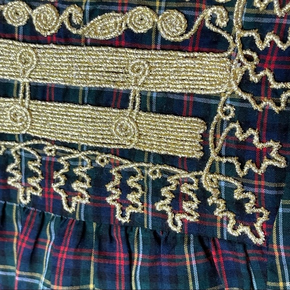 J Crew Embroidered Peasant Top Plaid - Size S - Picture 5 of 10